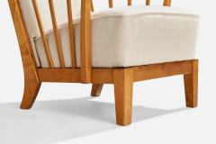 Asko Lounge Chairs with Birch and Fabric Finland 1940s - 4764459