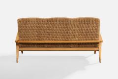 Augusto Romano Attribution Sofa with Wood and Rush Italy 1940s - 4764496