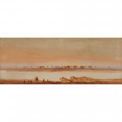 Augustus Osborne Lamplough Pair of Orientalist watercolour paintings of desert landscapes by A Lamplough - 2912323