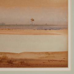 Augustus Osborne Lamplough Pair of Orientalist watercolour paintings of desert landscapes by A Lamplough - 2912325