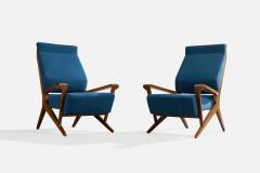B B P R Lounge Chairs with Walnut Fabric Italy 1950s - 4764544