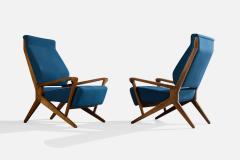 B B P R Lounge Chairs with Walnut Fabric Italy 1950s - 4764545