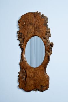 Big brutalist burl mirror 1970s  - 4539627