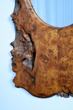 Big brutalist burl mirror 1970s  - 4539629
