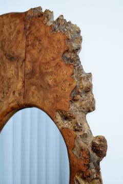 Big brutalist burl mirror 1970s  - 4539630