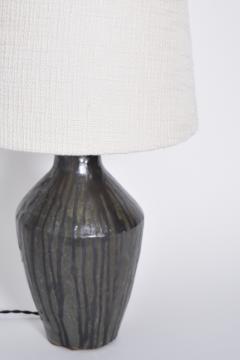 Black ceramic lamp 1960s  - 4539494