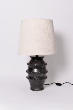 Black glazed ceramic lamp Helder  - 4539523