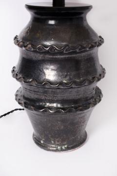 Black glazed ceramic lamp Helder  - 4539526