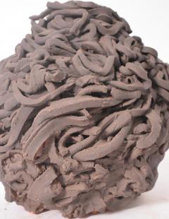 Black vermiculated vase XXth c  - 4562590