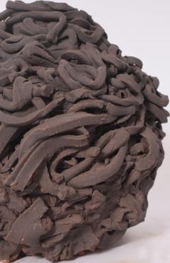 Black vermiculated vase XXth c  - 4562591