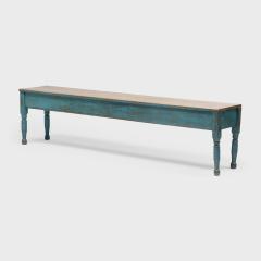 Blue Painted Farmhouse Bench - 4181662