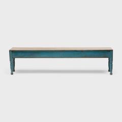 Blue Painted Farmhouse Bench - 4181663
