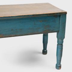 Blue Painted Farmhouse Bench - 4181665
