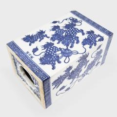 Blue and White Fu Lion Headrest - 4165724