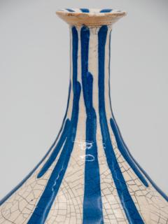 Blue and White Stripe Pottery Vase - 1864813