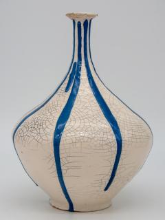 Blue and White Stripe Pottery Vase - 1864817