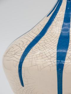 Blue and White Stripe Pottery Vase - 1864819