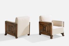 Bodafors Lounge Chairs with Birch and Fabric Sweden 1930s - 4764663