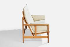 Borge Mogensen Sofa with Oak and Fabric Denmark 1960s - 4764675
