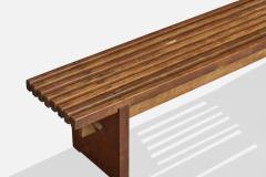Brazilian Designer Bench in Wood Brazil 1960s - 4784328