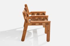 Brazilian Designer Bench with Wood and Canvas Brazil 1970s - 4775847