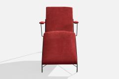 Brazilian Designer Chaise Longue with Iron and Fabric Brazil 1950s - 4784280