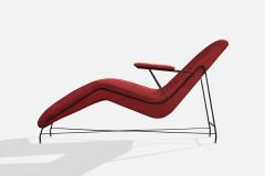 Brazilian Designer Chaise Longue with Iron and Fabric Brazil 1950s - 4784282