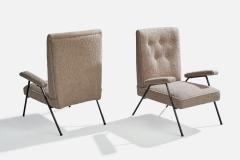 Brazilian Designer Lounge Chairs with Iron and Fabric Brazil 1950s - 4775821