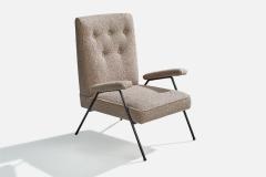 Brazilian Designer Lounge Chairs with Iron and Fabric Brazil 1950s - 4775822