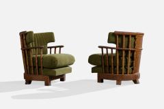 Brazilian Designer Lounge Chairs with Rattan and Fabric Brazil 1960s - 4784773