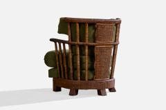 Brazilian Designer Lounge Chairs with Rattan and Fabric Brazil 1960s - 4784779