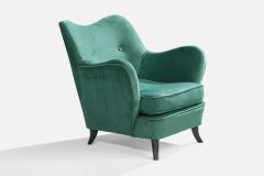 Brazilian Designer Lounge Chairs with Wood and Velvet Brazil 1950s - 4775840