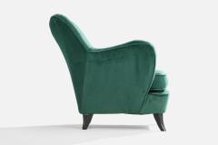 Brazilian Designer Lounge Chairs with Wood and Velvet Brazil 1950s - 4775842