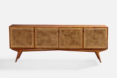 Brazilian Designer Sideboard with Wood Cane and Brass Brazil 1950s - 4777866