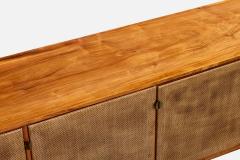Brazilian Designer Sideboard with Wood Cane and Brass Brazil 1950s - 4777869