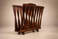 Brazilian Modern Magazine Rack in Solid Rosewood Jacarand Brazil c 1960s - 4801616