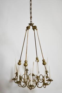 Bronze and brass 12 candles ceiling lamp 19th c  - 4562414