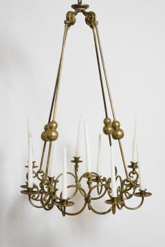 Bronze and brass 12 candles ceiling lamp 19th c  - 4562415