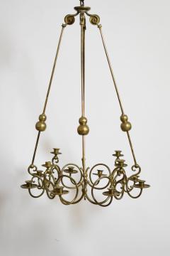 Bronze and brass 12 candles ceiling lamp 19th c  - 4562416