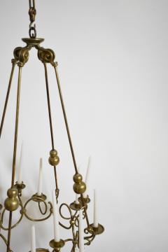 Bronze and brass 12 candles ceiling lamp 19th c  - 4562417
