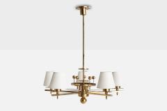 Bunte Remmler Chandelier with Brass and Fabric Germany 1930s - 4764862