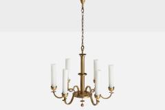 Bunte Remmler Chandelier with Brass and Glass Germany 1920s - 4764857