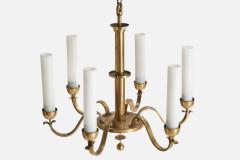 Bunte Remmler Chandelier with Brass and Glass Germany 1920s - 4764858