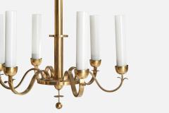 Bunte Remmler Chandelier with Brass and Glass Germany 1920s - 4764859