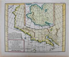 California 18th Century Hand colored Map by de Vaugondy - 2689044