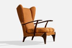 Camea Lounge Chair with Wood and Fabric Italy 1950s - 4764880