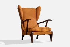 Camea Lounge Chair with Wood and Fabric Italy 1950s - 4764881