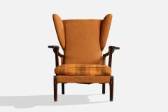 Camea Lounge Chair with Wood and Fabric Italy 1950s - 4764882