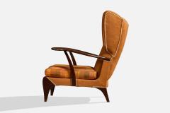 Camea Lounge Chair with Wood and Fabric Italy 1950s - 4764883