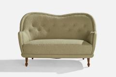 Carl Cederholm Sofa with Fabric and Wood Sweden 1940s - 4764897
